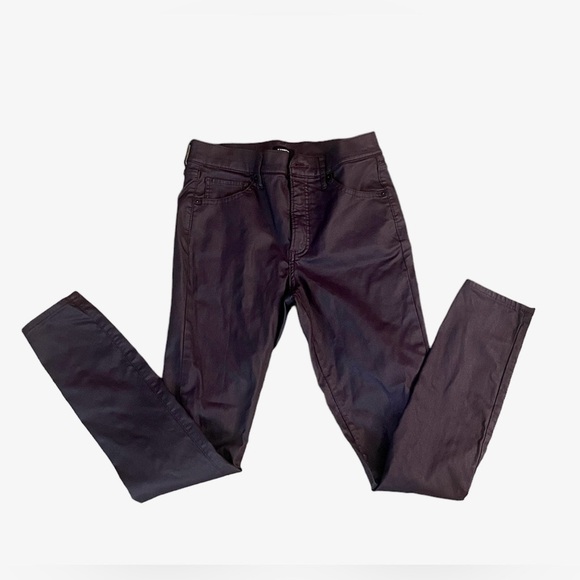 Express Mid Rise Dark Purple Coated Stretch Skinny Jeans Size 6L - Picture 1 of 5